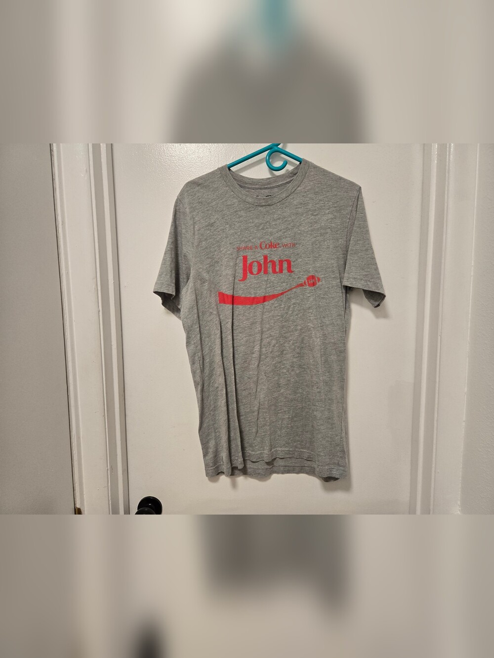 Coca-Cola Coke "Share A Coke with John" Mens Gray T-Shirt Official Product Sz L